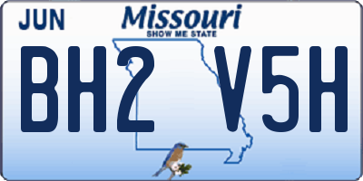 MO license plate BH2V5H