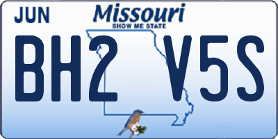 MO license plate BH2V5S