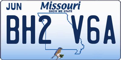 MO license plate BH2V6A