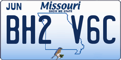 MO license plate BH2V6C