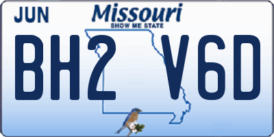 MO license plate BH2V6D