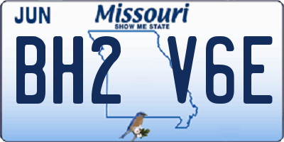 MO license plate BH2V6E