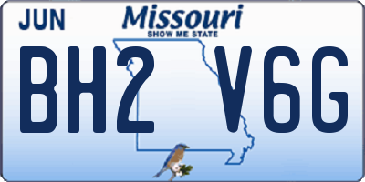 MO license plate BH2V6G