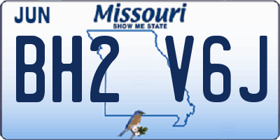 MO license plate BH2V6J