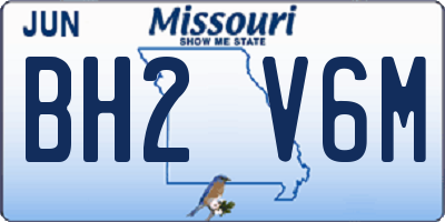 MO license plate BH2V6M