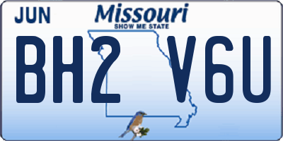 MO license plate BH2V6U