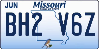 MO license plate BH2V6Z
