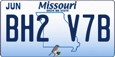 MO license plate BH2V7B