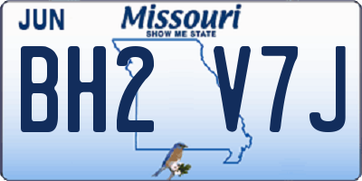 MO license plate BH2V7J