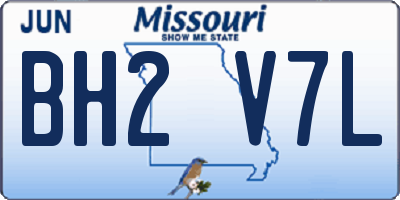MO license plate BH2V7L