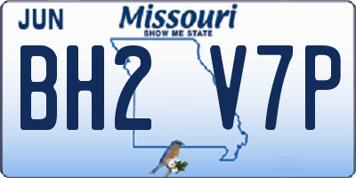 MO license plate BH2V7P