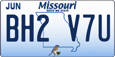 MO license plate BH2V7U