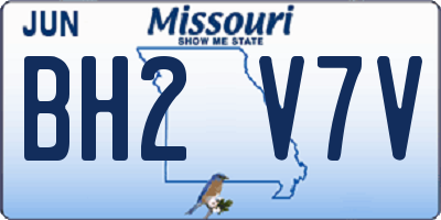 MO license plate BH2V7V