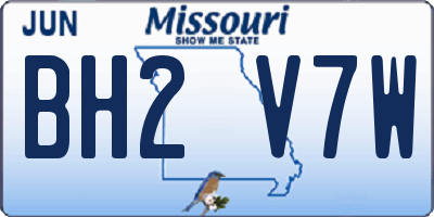 MO license plate BH2V7W