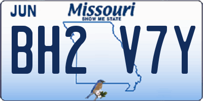 MO license plate BH2V7Y