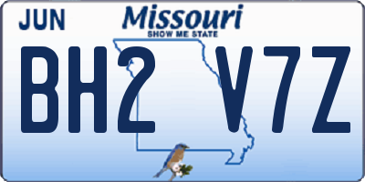 MO license plate BH2V7Z