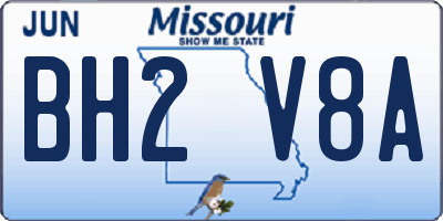 MO license plate BH2V8A