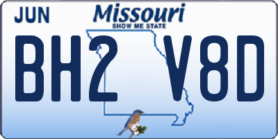 MO license plate BH2V8D
