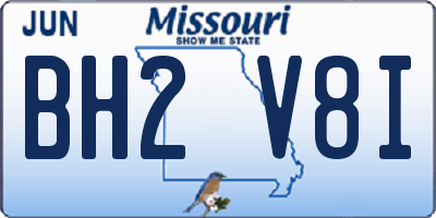 MO license plate BH2V8I