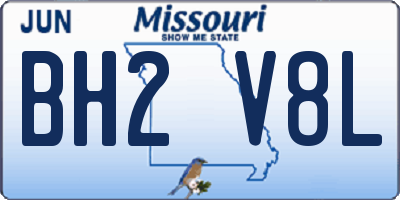 MO license plate BH2V8L