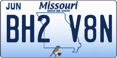 MO license plate BH2V8N