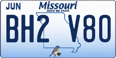 MO license plate BH2V8O