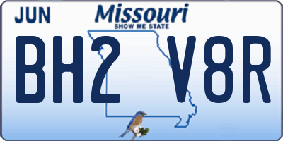 MO license plate BH2V8R