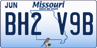 MO license plate BH2V9B