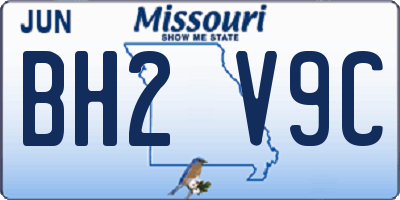 MO license plate BH2V9C