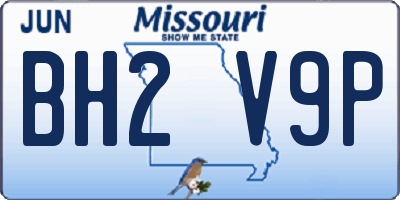 MO license plate BH2V9P