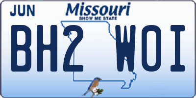 MO license plate BH2W0I
