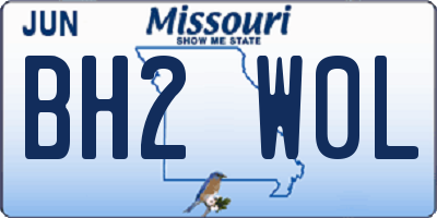 MO license plate BH2W0L
