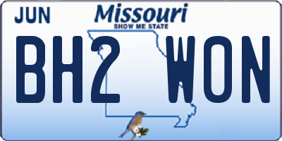 MO license plate BH2W0N