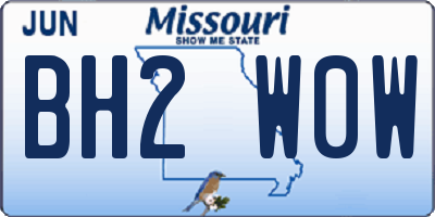 MO license plate BH2W0W