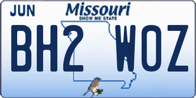 MO license plate BH2W0Z