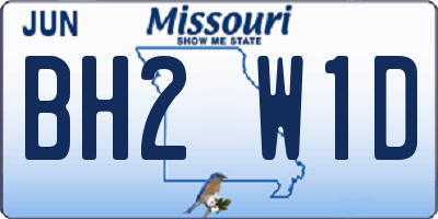 MO license plate BH2W1D