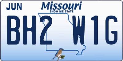 MO license plate BH2W1G