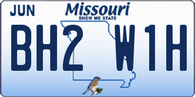 MO license plate BH2W1H
