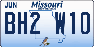 MO license plate BH2W1O