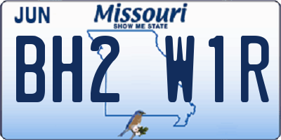 MO license plate BH2W1R