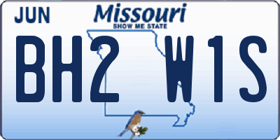 MO license plate BH2W1S