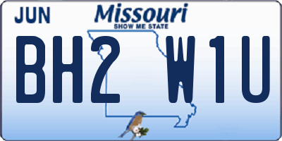 MO license plate BH2W1U