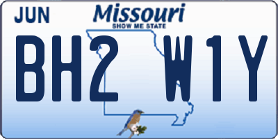 MO license plate BH2W1Y