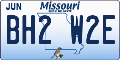 MO license plate BH2W2E