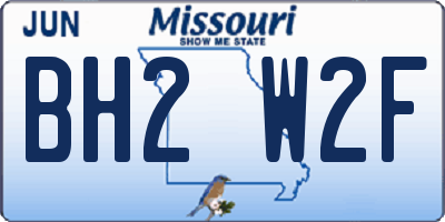 MO license plate BH2W2F