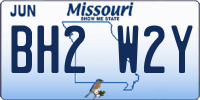 MO license plate BH2W2Y