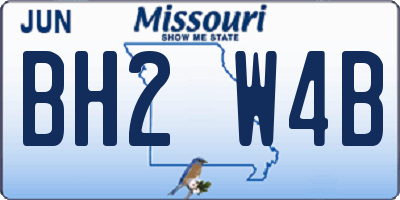 MO license plate BH2W4B
