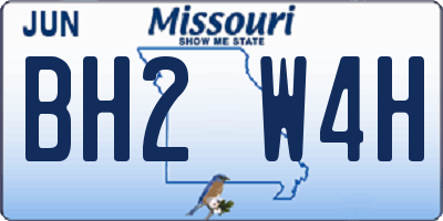 MO license plate BH2W4H