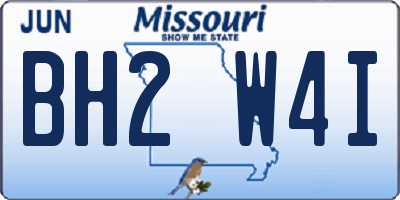 MO license plate BH2W4I