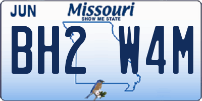 MO license plate BH2W4M